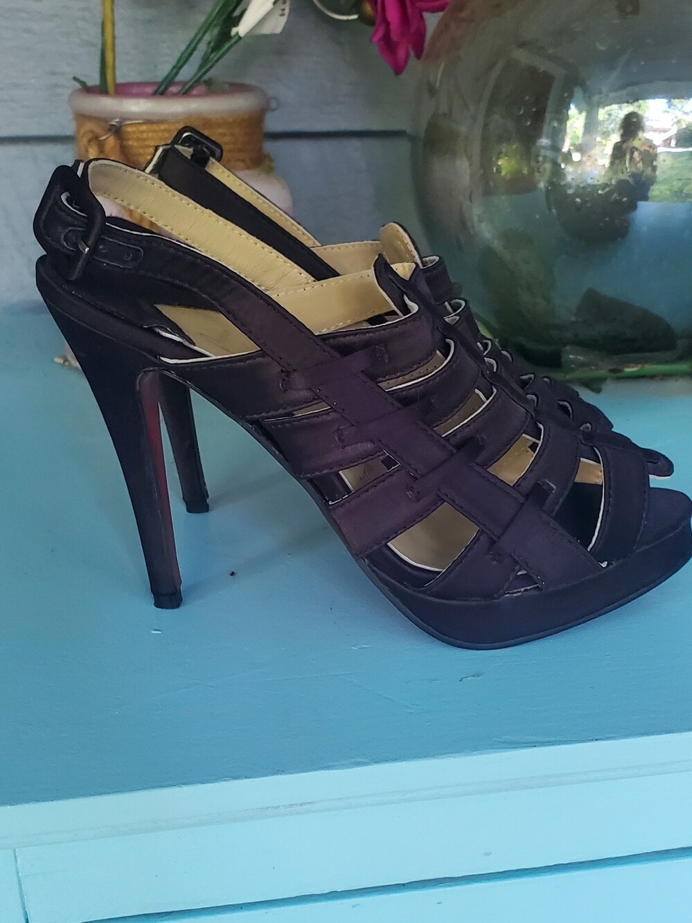 Christian Louboutin Paquita Satin Cage Heels